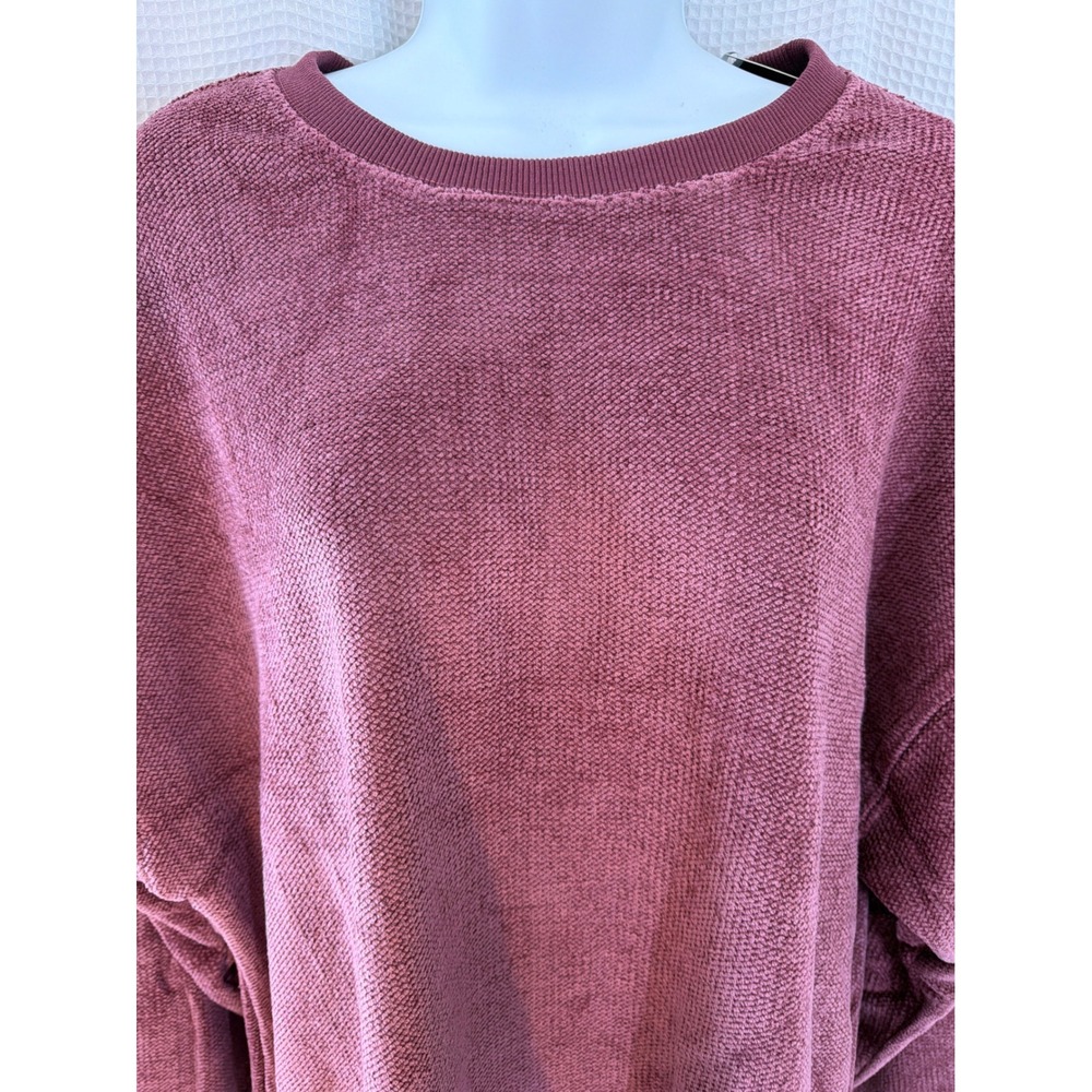 Velvet Heart Womens Chenille Knit Pullover Sweatshirt Mauve Burgundy Size Medium